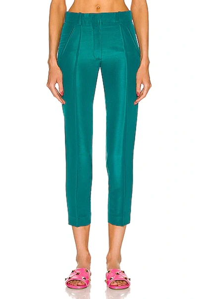 Shop Valentino Skinny Fit Pant In Teal Green