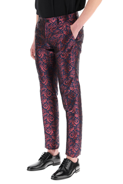 Shop Dolce & Gabbana Lurex Jacquard Trousers In Mixed Colours