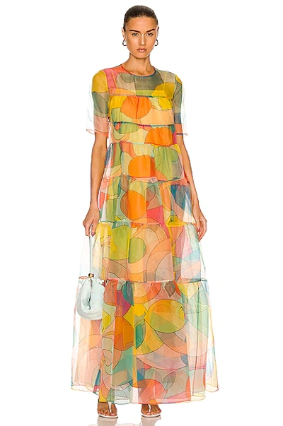 Shop Staud Catalina Dress In Citrus Kaleidoscope