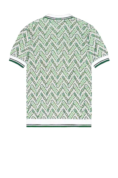 Shop Casablanca Polo Shirt In Green Monogram