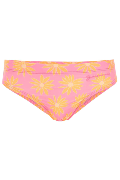 Shop Jacquemus Swim Briefs With Daisy Print In Mixed Colours