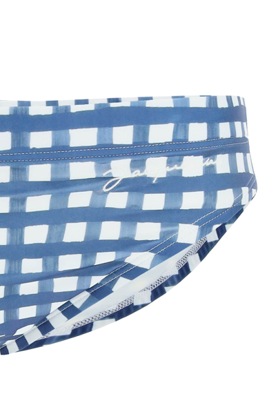 Shop Jacquemus Swim Briefs With Check Print In Mixed Colours