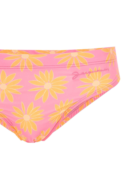 Shop Jacquemus Swim Briefs With Daisy Print In Mixed Colours
