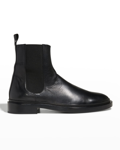 Shop Jil Sander Men's Leather Ankle Chelsea Boots In 001 - Black
