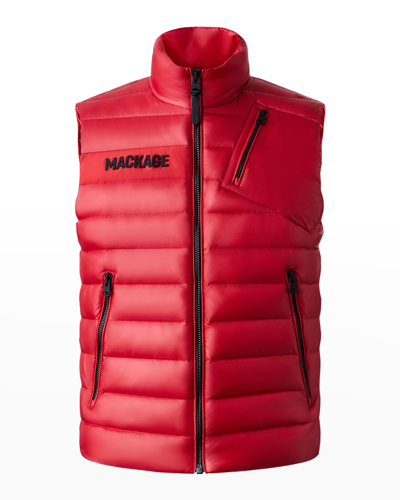 Shop Mackage Men's Hardy Quilted Down Puffer Vest In Red