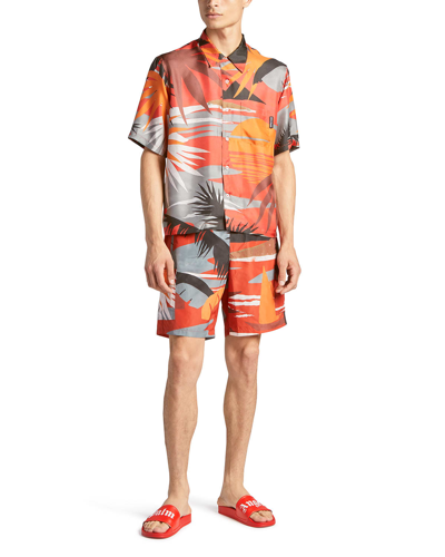 Shop Palm Angels Men's Hawaiian Swim Shorts In Multicolor Off Wh
