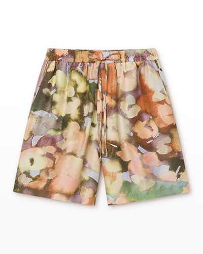 Shop Nanushka Men's Doxxi Watercolor Silk Shorts