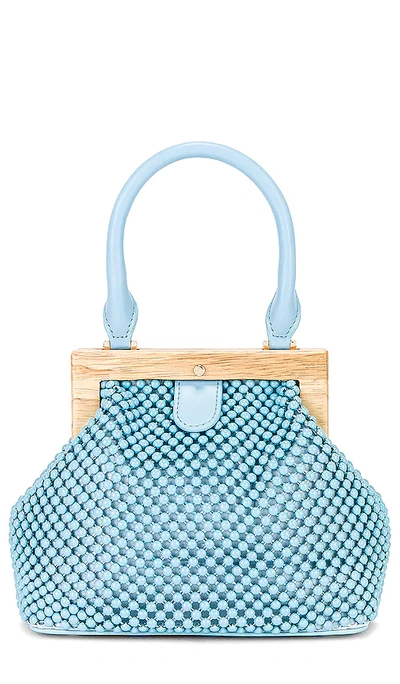 Shop Olga Berg Marlo Ball Mesh Handle Bag In Blue