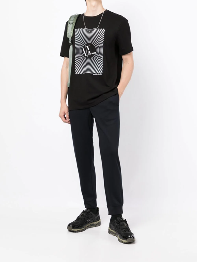 Armani Exchange Slim-cut Logo Track-pants In Blue