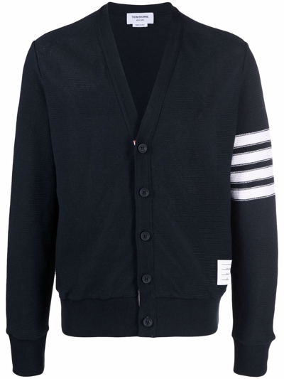 Shop Thom Browne 4-bar Stripe Cardigan In Blue