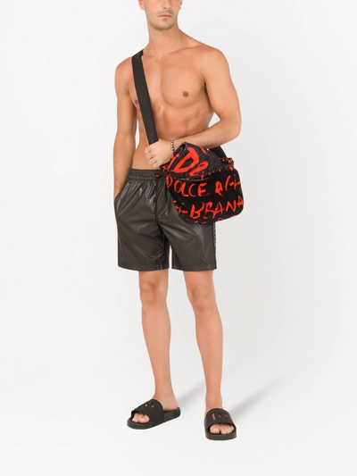Dolce & Gabbana Logo-print Beach Set In Black