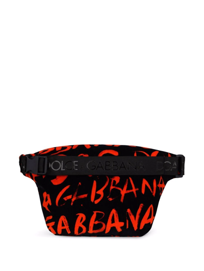 Shop Dolce & Gabbana Logo-print Beach Set In Black