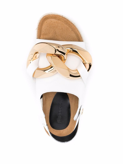 Shop Jw Anderson Chain Espadrille Sandals In White