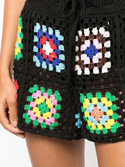 Shop Monse Crochet-knit Shorts In Black