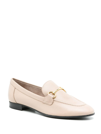 Shop Studio Chofakian Siena Leather Mocassins In Neutrals