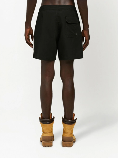 Palm Angels Monogram-print Relaxed-fit Swim Shorts In Black