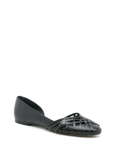 Sarah Chofakian Sapatilha Victoria Leather Ballerina Shoes In Black