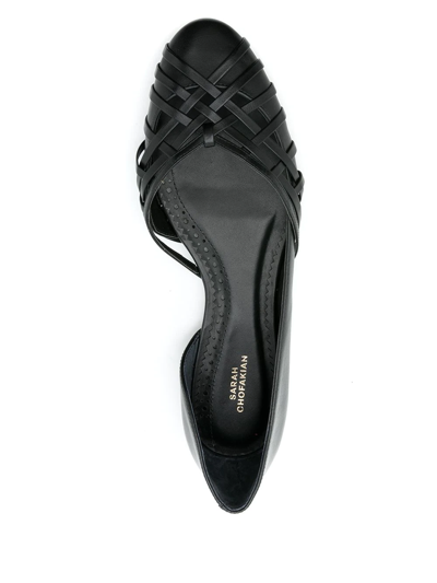 Shop Sarah Chofakian Sapatilha Victoria Leather Ballerina Shoes In Black