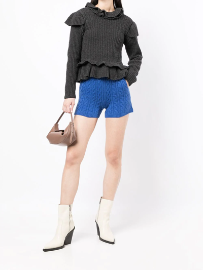 Shop Rag & Bone Cashmere Knitted Shorts In Blue