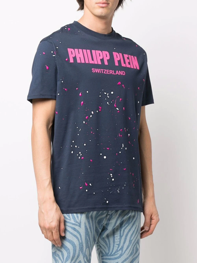 Shop Philipp Plein Logo-print T-shirt In Blau