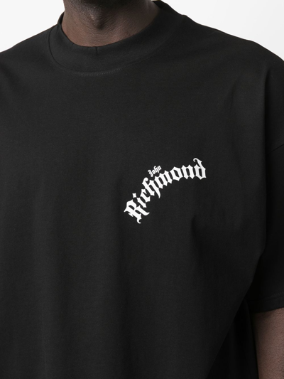Shop John Richmond Chest Logo-print T-shirt In Schwarz