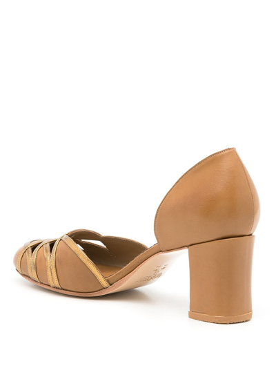 Shop Sarah Chofakian D'orsay Aquavit Pumps In Brown