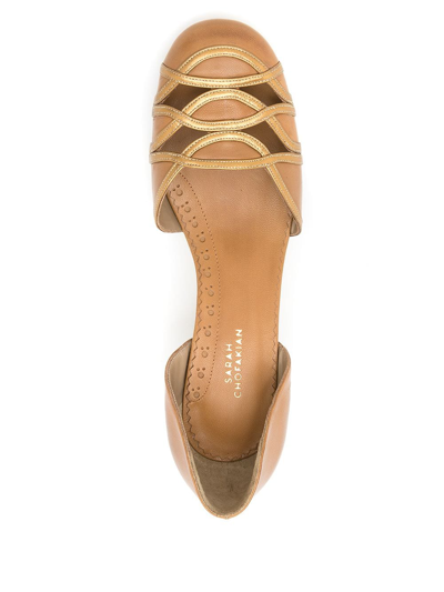 Shop Sarah Chofakian D'orsay Aquavit Pumps In Brown