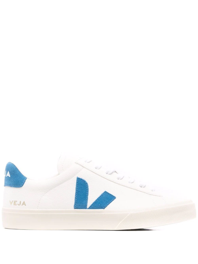 Shop Veja Logo-patch Leather Trainers In Weiss