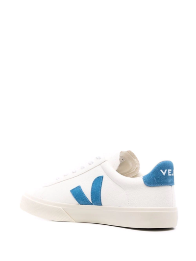 Shop Veja Logo-patch Leather Trainers In Weiss