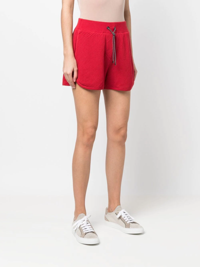 Shop Brunello Cucinelli Drawstring Knit Shorts In Rot