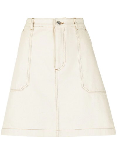 Apc High-waisted A-line Skirt In Neutrals