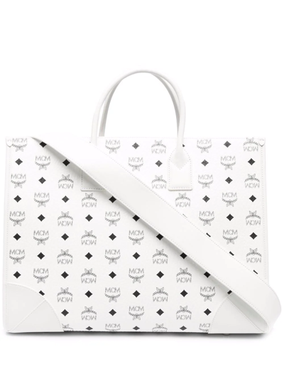 Shop Mcm Extra Large München Tote Bag In White