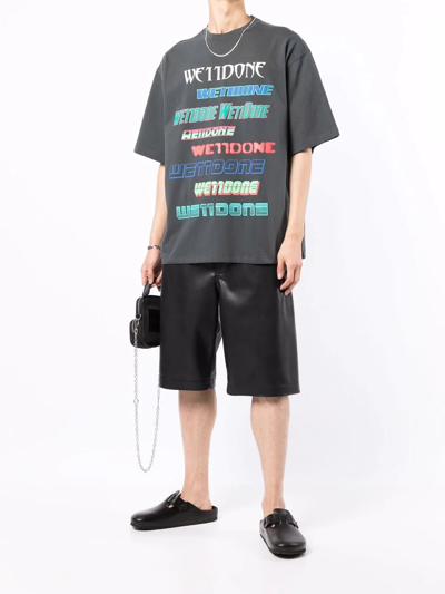 We11 Done Oversize Logo-print T-shirt In Grau