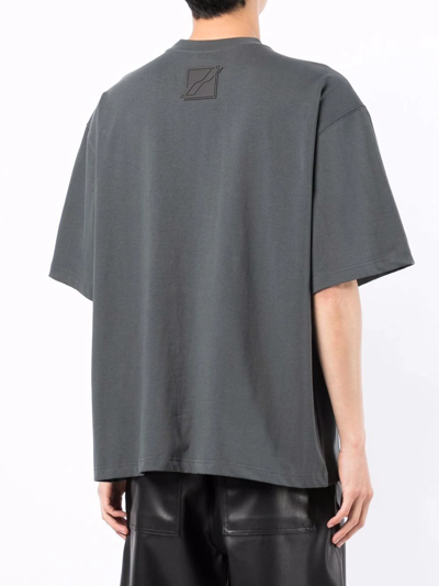 We11 Done Oversize Logo-print T-shirt In Grau