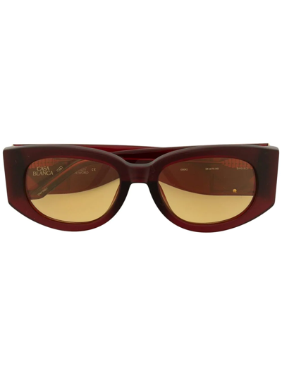Casablanca Gabrielle Oval-frame Sunglasss In Rot