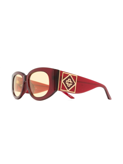Casablanca Gabrielle Oval-frame Sunglasss In Rot