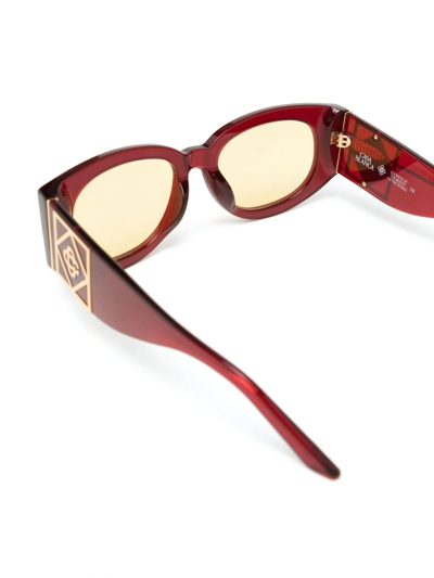 Casablanca Gabrielle Oval-frame Sunglasss In Rot