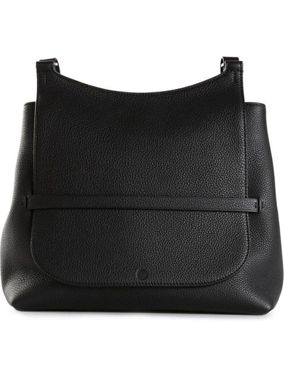 The Row Sideby Textured-leather Shoulder Bag In Black