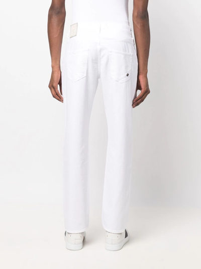 Shop Incotex Slim-cut Trousers In Weiss