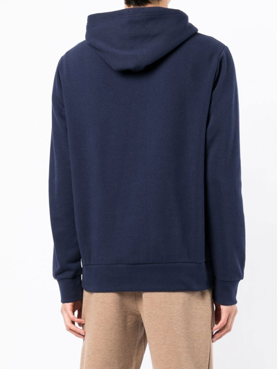 Polo Ralph Lauren Logo-print Drawstring Hoodie In Blau