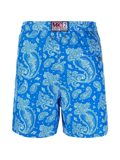 Shop Mc2 Saint Barth Lighting Paisley-print Swim Shorts In Blau