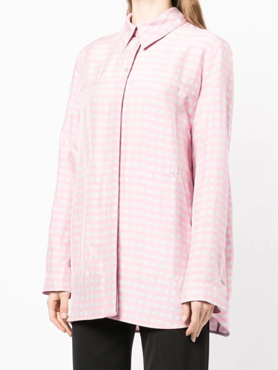 Jacquemus Gingham-print Button-up Shirt In Rosa