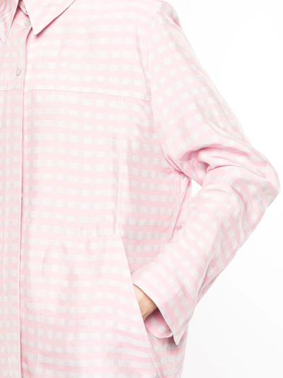 Jacquemus Gingham-print Button-up Shirt In Rosa