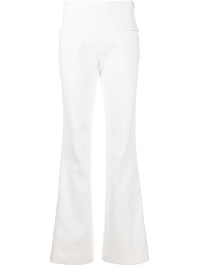 Shop Courrèges Cut-out Tailored Flared Trousers In Weiss