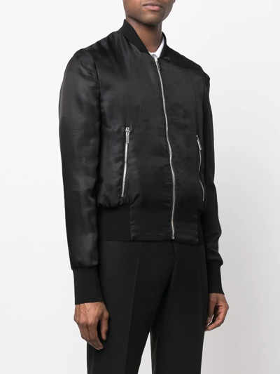 Sapio Rib-trimmed Bomber Jacket In Schwarz