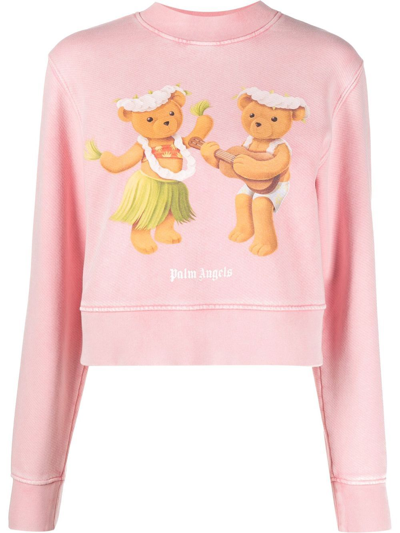 Shop Palm Angels Dancing Angels Mock Neck Sweatshirt In Rosa