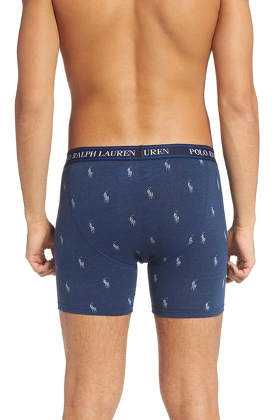 Shop Polo Ralph Lauren 3-pack Cotton Blend Boxer Briefs In Blue