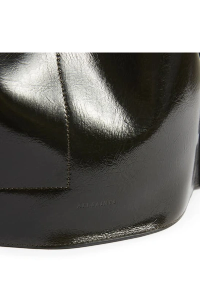 Shop Allsaints Alpha Leather Backpack In Liquid Khaki