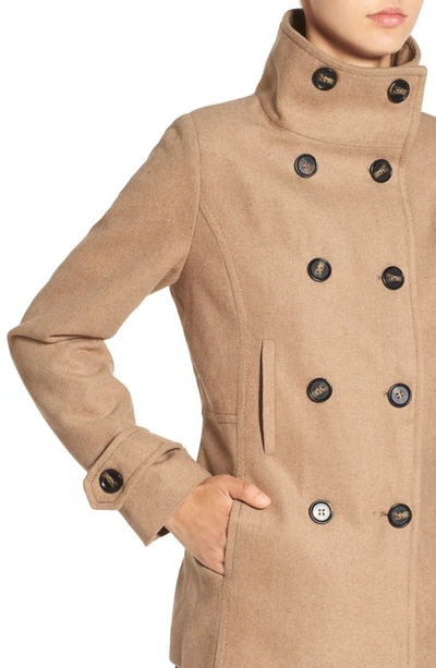 Thread & Supply Double Breasted Peacoat In Camel