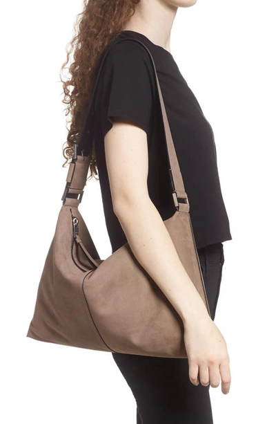Shop Allsaints Edbury Leather Shoulder Bag In Mole